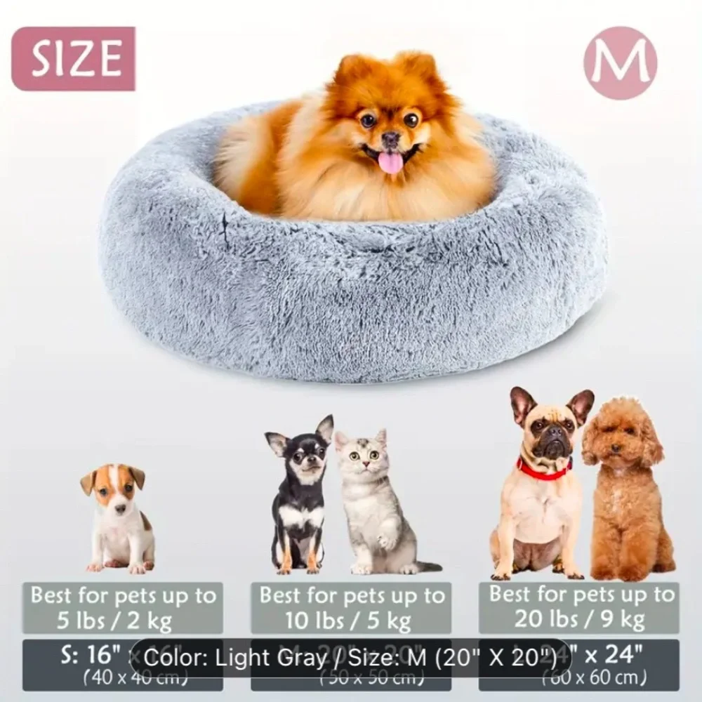 Cozy Grey Dog Bed